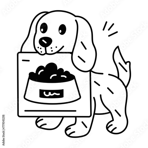 Ready to use glyph icon of a dog banner 