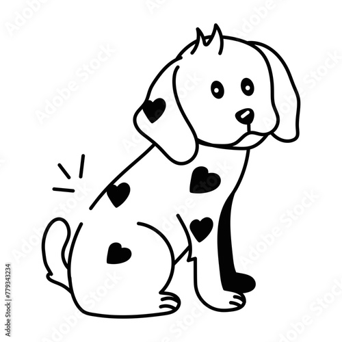 Get this doodle style icon of a lovely pet 