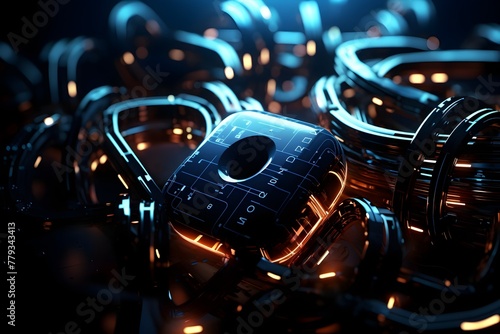 Tangled Digital Landscape:A Cybersecurity Disruption in High-Definition 3D Rendering © yelosole
