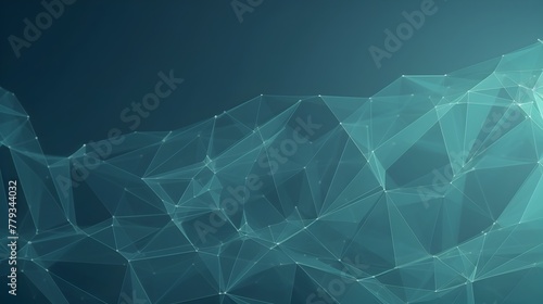 Futuristic Geometric Triangle Pattern Technology Structure in Digital Blue Backdrop