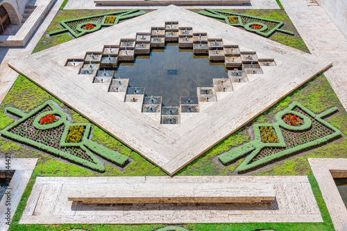 Yerevan cascade viewed during a sunny day in Armenia photo