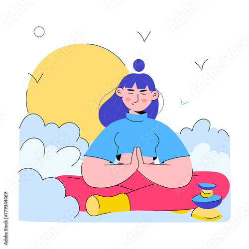 Ready to use doodle mini illustration of calmness 