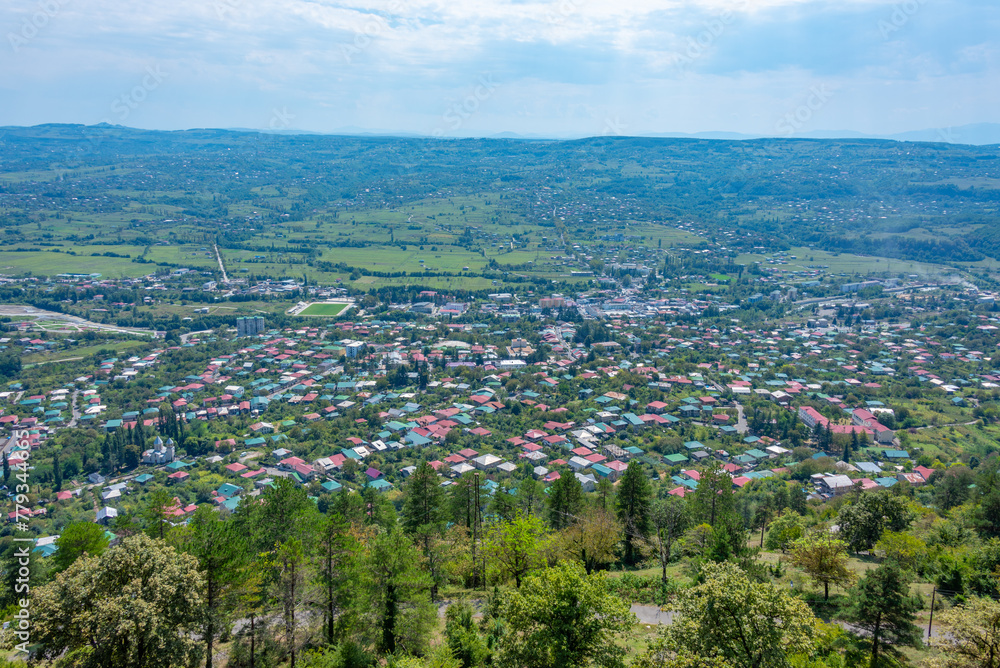 Fototapeta premium Panorama view of village Sachkhere in Georgia