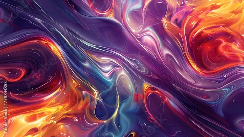 Colorful curved waves abstract sparkling liquid