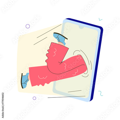 A doodle mini illustration of phone obsession 