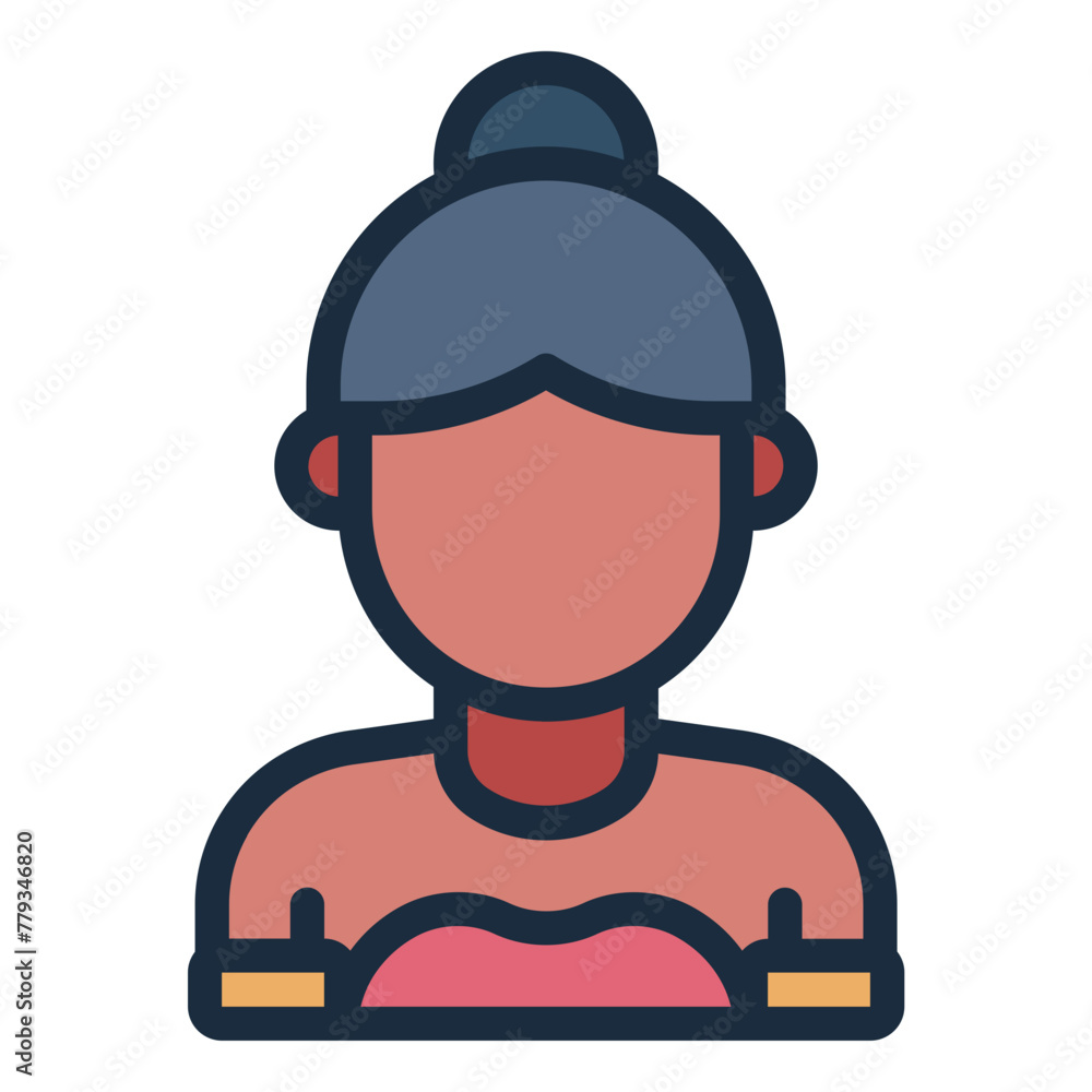 Chut Thai woman traditional avatar icon Chut Thai woman traditional avatar icon