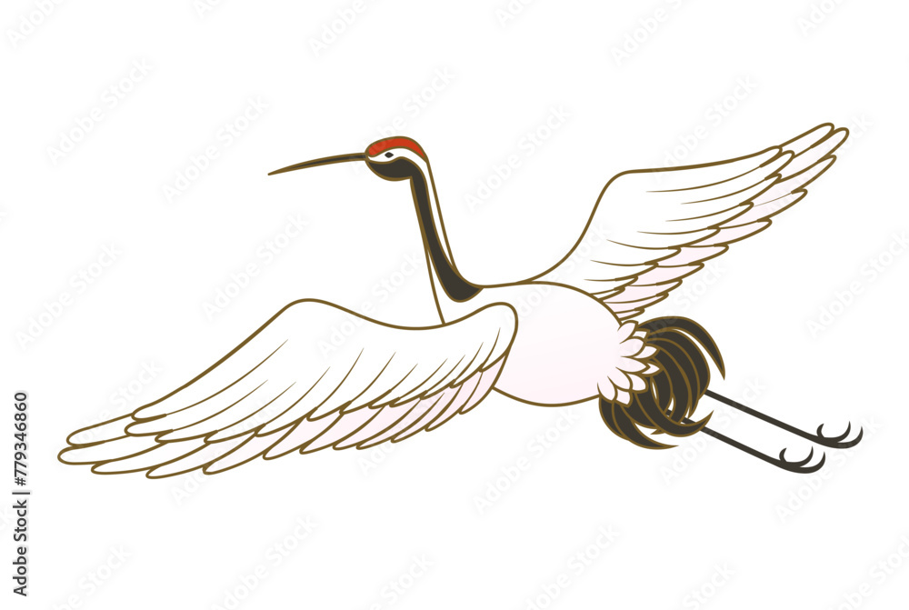 Naklejka premium Auspicious crane symbol