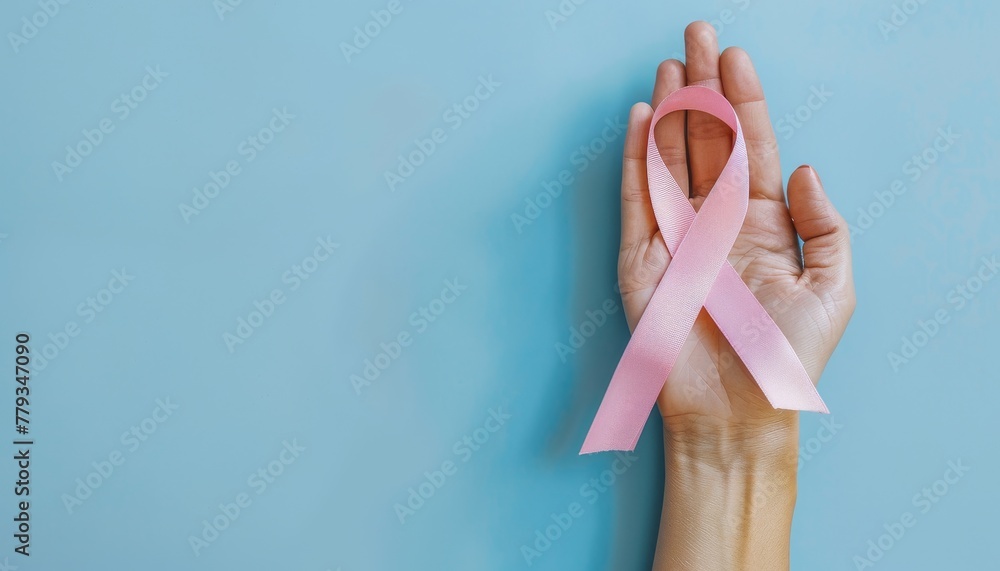 Supporting Breast Cancer Awareness with Pink Ribbon.