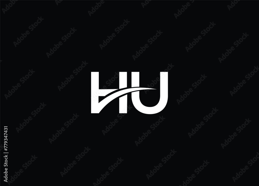 HU  creative letter logo design and initial logo