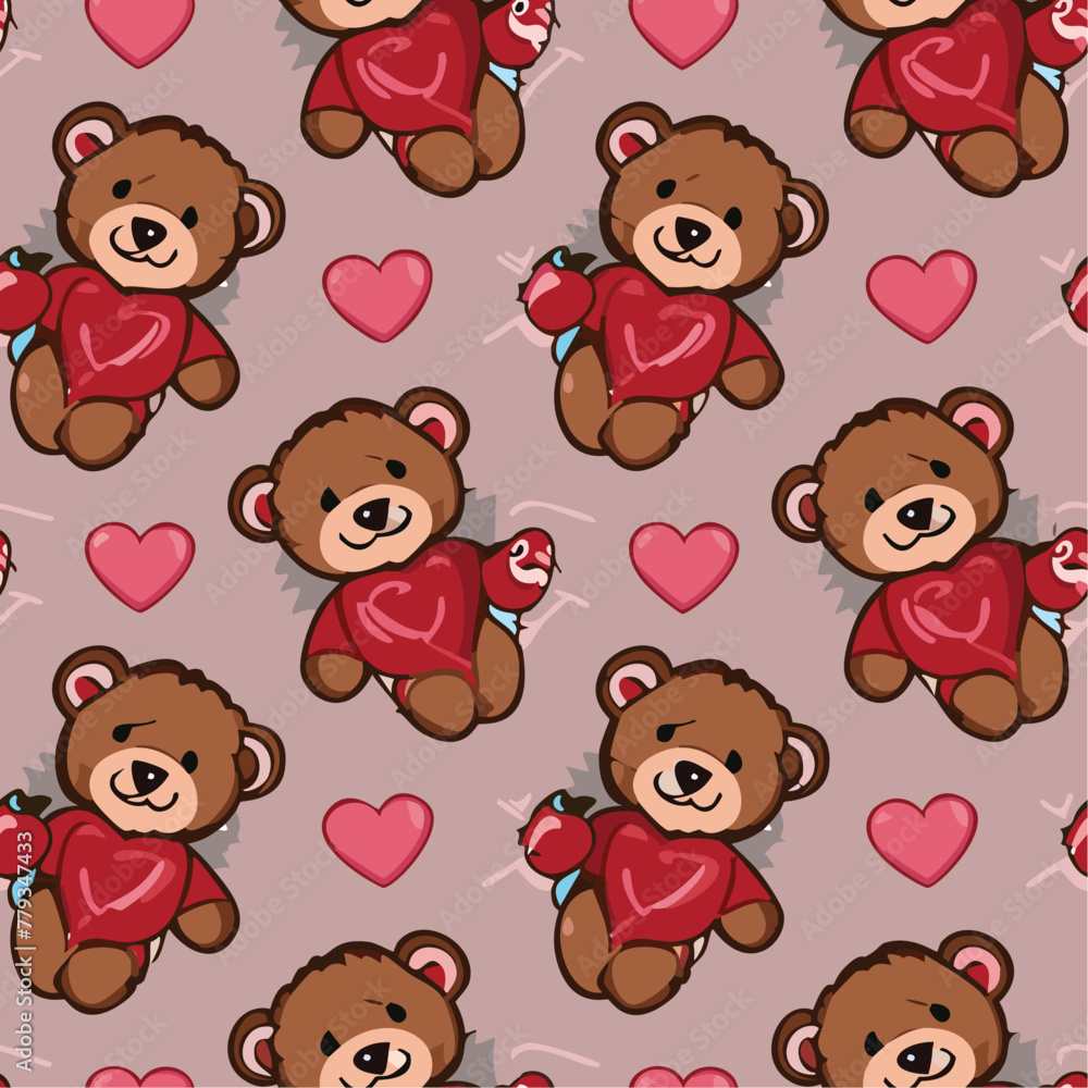 Teddy Bears Seamless Cartoon Pattern Teddy Bears Seamless Cartoon Pattern