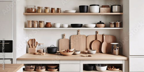 kitchen interior with utensils