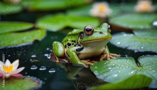 Best Quality: Adorable Frog with Expressive Eyes in a Serene Pond