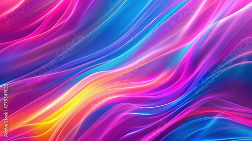 Neon Wave Symphony Abstract Multicolored Smartphone Screensaver © Artcuboy