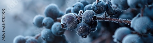 A close-up of blueberries with a light dusting of frost © AI Farm