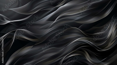 Black texture wallpaper. Wave pattern. Abstract black background