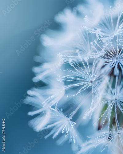 Winter frost  dandelion  winter weather  close - up  beautiful.