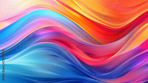 A mobile phone wallpaper design features a colorful abstract background with artistic waves and curves.
