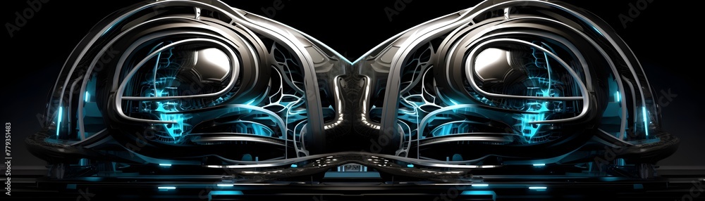Captivating Symmetrical Mysteries of Futuristic 3D Quantum Electronic Art Fusion