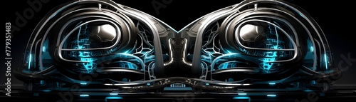 Captivating Symmetrical Mysteries of Futuristic 3D Quantum Electronic Art Fusion © yelosole