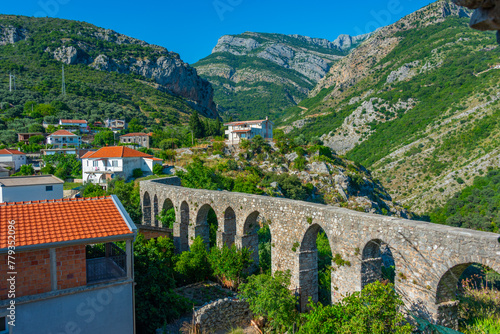 Aqueduct at Stari Bar fortress in montenegro photo