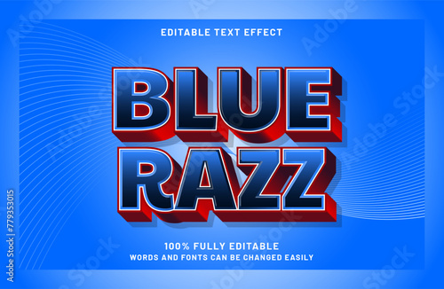 blue razz editable text effect