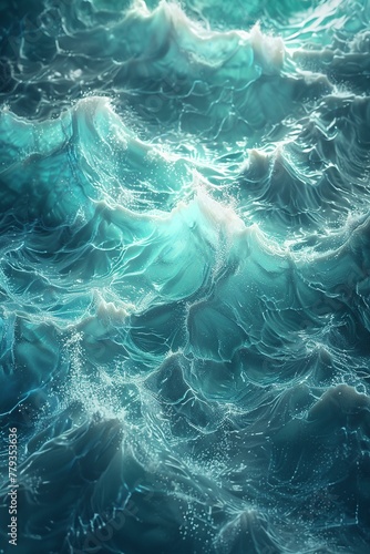 Turquoise tide, abstract 3D backdrop for aquatic themes © Seksan