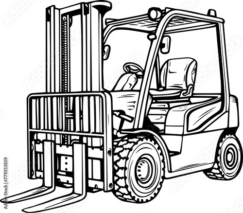Forklift vector outline