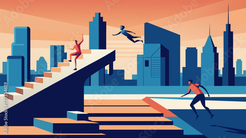 The concrete jungle becomes a playground for these daring athletes as they leap and vault over fences benches and staircases with precision and