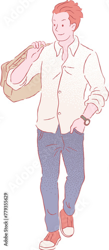 hand drawn fashion man