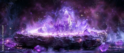 Wallpaper Mural Abstract mystic, amethyst sparkle, magical aura, fantasy game UI Torontodigital.ca