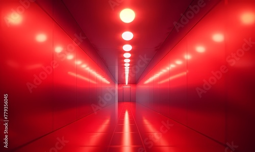 Fototapeta Naklejka Na Ścianę i Meble -  Abstract 3d red ceiling wall tunnel color background,  for home decor, wall art, digital art print, wallpaper, background