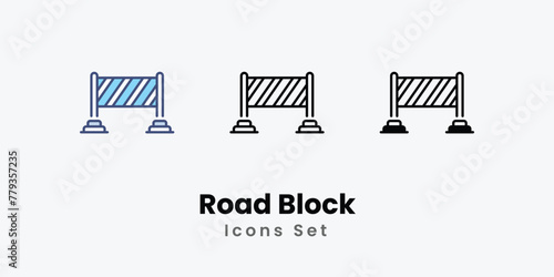 Road Block Icons symbol vector elements for infographic web stock illustration.
