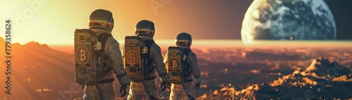 A sci-fi scenario where astronauts on Mars use Bitcoin as their primary currency highlighting its universal potential