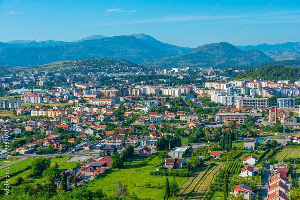 Fototapeta premium Aerial view of downtown Podgorica in Montenegro