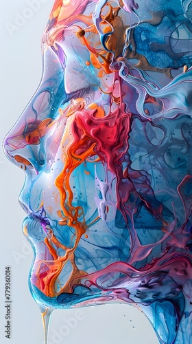 Captivating Fluid Dynamics The Harmonious Blend of Medical Imaging and Watercolor