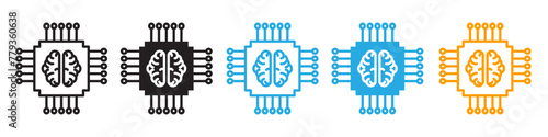 Futuristic AI Microchip Icon Denoting Next-Gen Processing Power