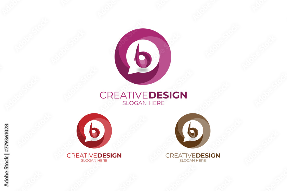 modern B letter Company Logo Template Vector