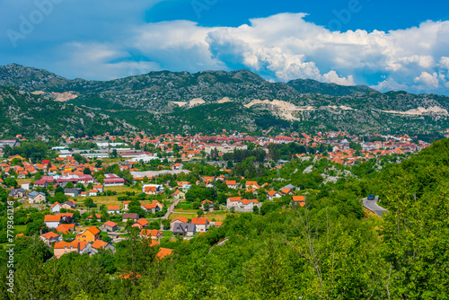 Aerial view of Cetinje in Montenegro photo