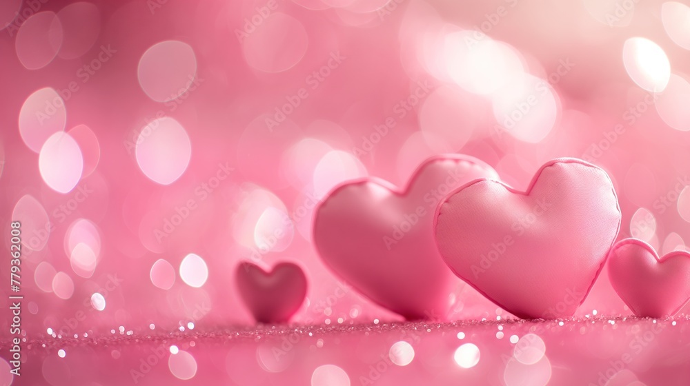 Pretty in Pink Hearts Abound on a Dreamy Background