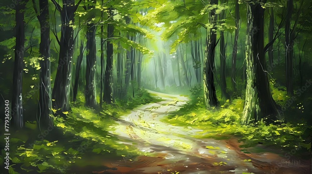 Naklejka premium Mysterious Path in the Woods./n