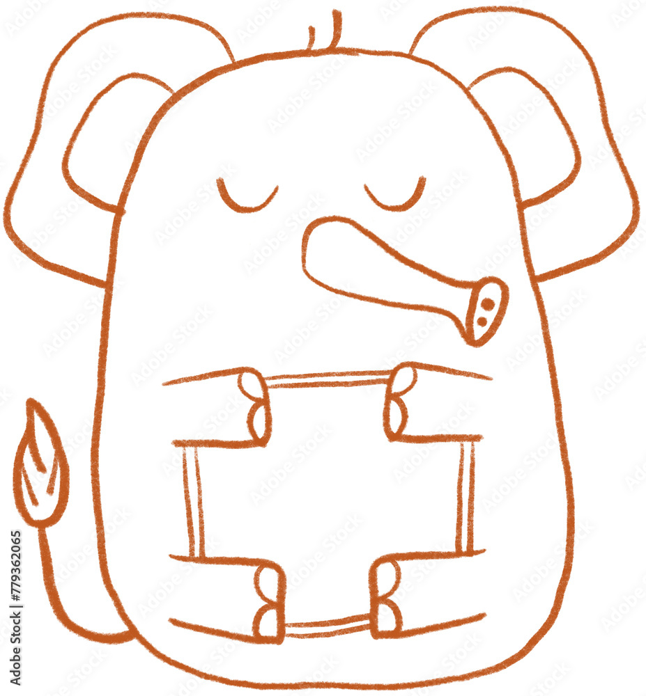 Fototapeta premium Elephant Nan tag outline