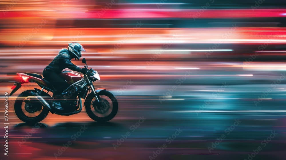 A man is riding a motorcycle in the rain.