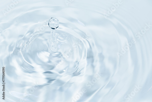 水面に落ちる水滴.