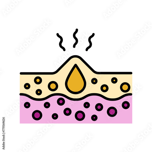 Acne icon. fill color icon