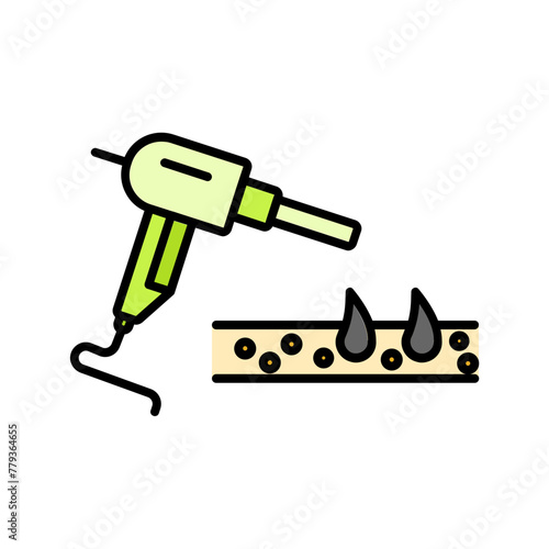 laser hair cleanser icon. fill color icon