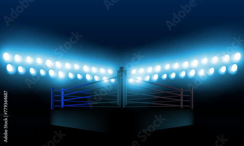 Boxing ring arena stadium modern design vector