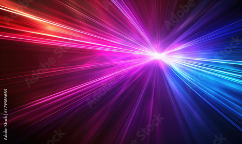 Neon Vortex: Dynamic Red, Blue, and Purple Light Rays. Abstract Background Wallpaper.