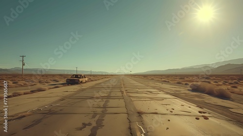 Endless Desert Road Abandonment. n