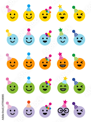 Various congratulatory expression emoticons