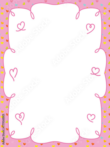 Line heart border illustration